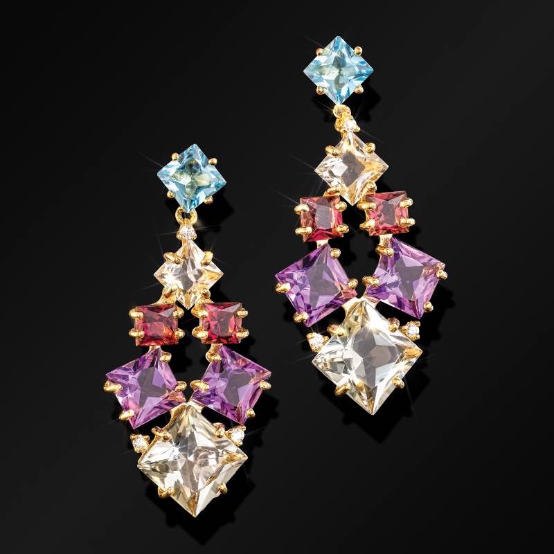 18k Gold-Vermeil Multi-Gemstone Earrings